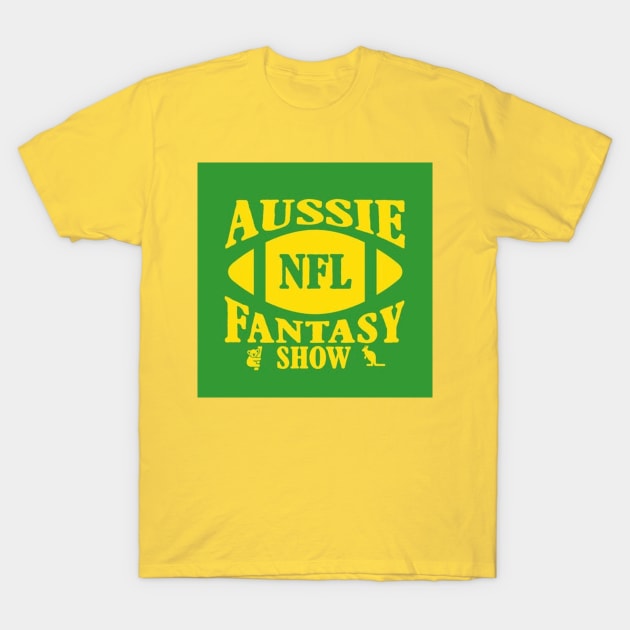 Aussie NFL Fantasy Green Logo T-Shirt by Aussie NFL Fantasy Show
